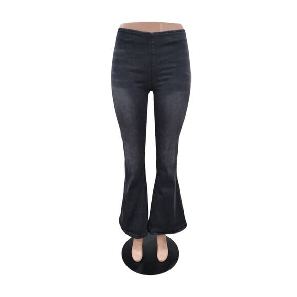 Blank Paige Women's Flare High Rise‎ Pull On Jeans Size Small Black - Picture 1 of 14